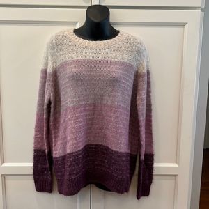 COPY - FAT FACE Size 10 Alpaca Wool Purple Striped Sweater Pastel Ombre Cozy Co…